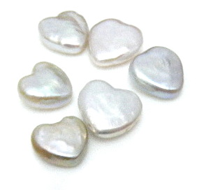White Undrilled Heart Pearls
